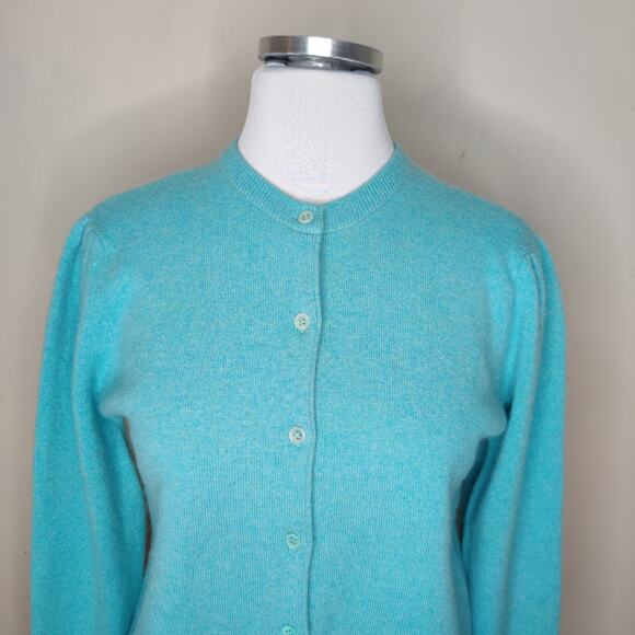 Belford Cashmere Cardigan Pleat Shoulder Vintage Hong Kong - Picture 2 of 8